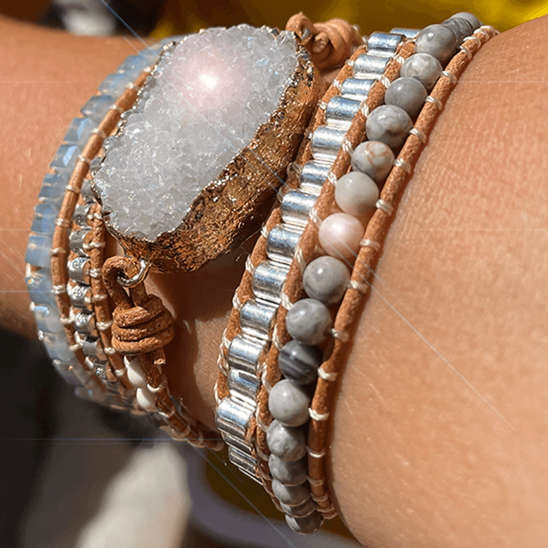 Bracelets for Women Crystal Beaded Bracelet Druzy Bracelet Stacks