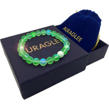 Green Angel Glass Bracelet - White Marble Bead-Bracelet-AuraGlee-AuraGlee