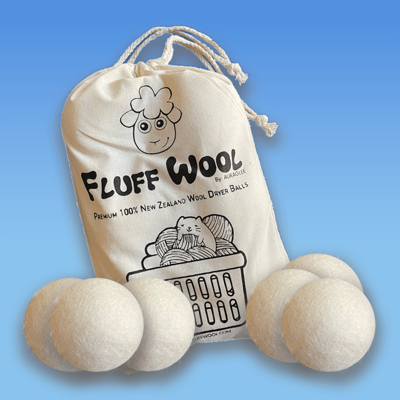 Fluff Wool - 100% New Zealand Wool Dryer Balls-Home Goods-AuraGlee-6 Pack - Natural White-AuraGlee