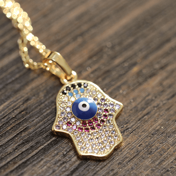 Hamsa Hand Of GOD Evil Eye Protection Necklace